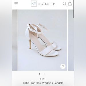 Kailee P. Satin Ivory Heels size 7